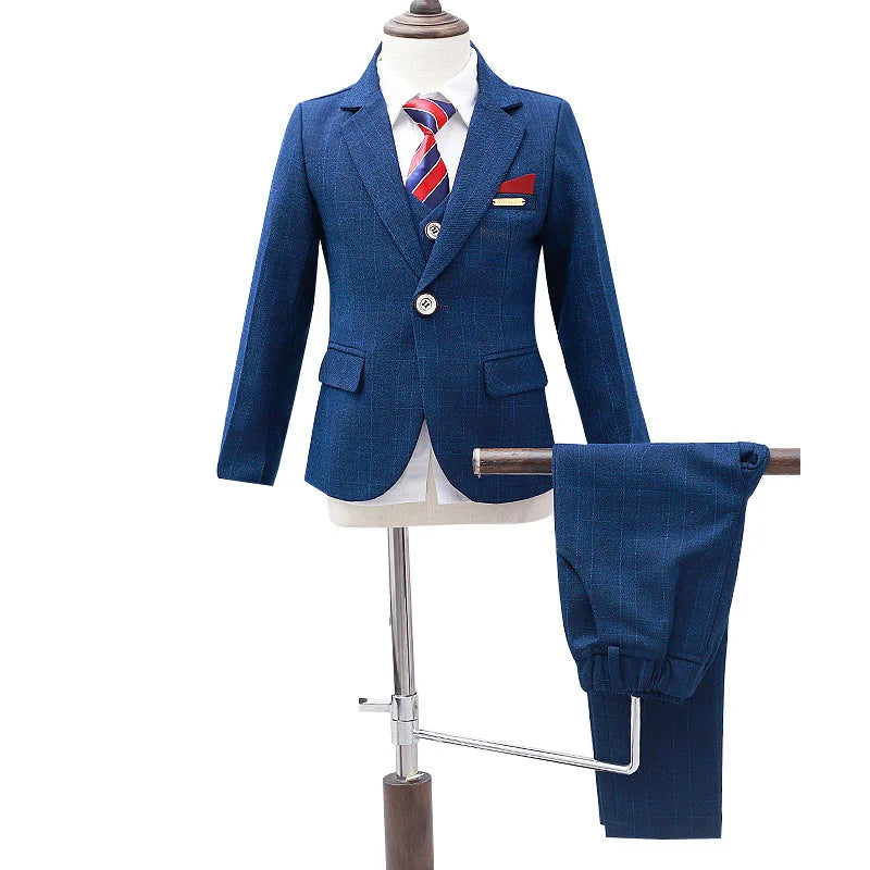 Kids Formal Suit Boys Blazer Vest Pants Tuxedo