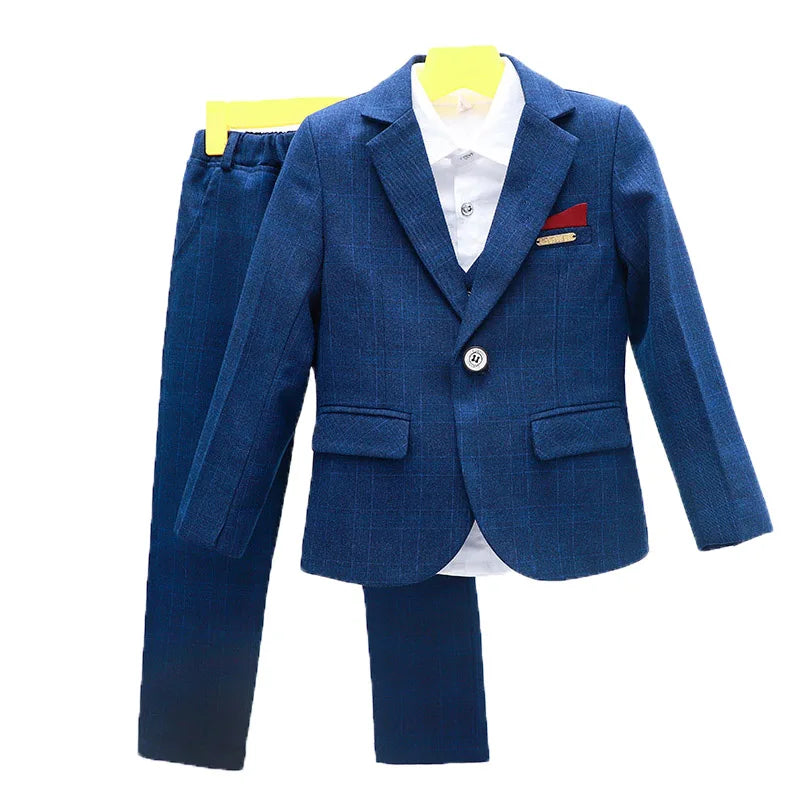 Kids Formal Suit Boys Blazer Vest Pants Tuxedo