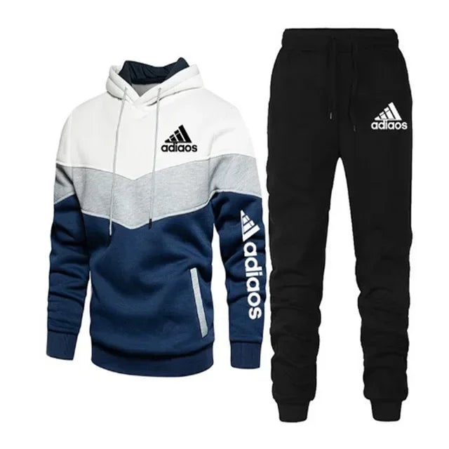 New printed men's fashion pullover hoodie + sweatpants two-piece