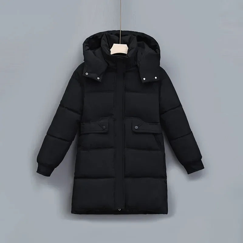 Waterproof Mid-Length Hooded Puffer Quilted Women Jacket