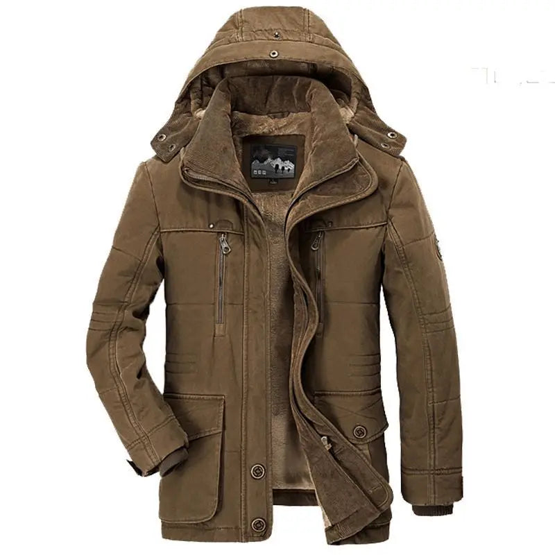 Windbreake Hooded Men’s Jacket Fleece Military