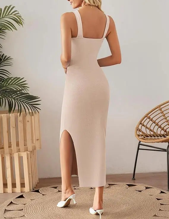 Summer Knitted Ribbed Dress