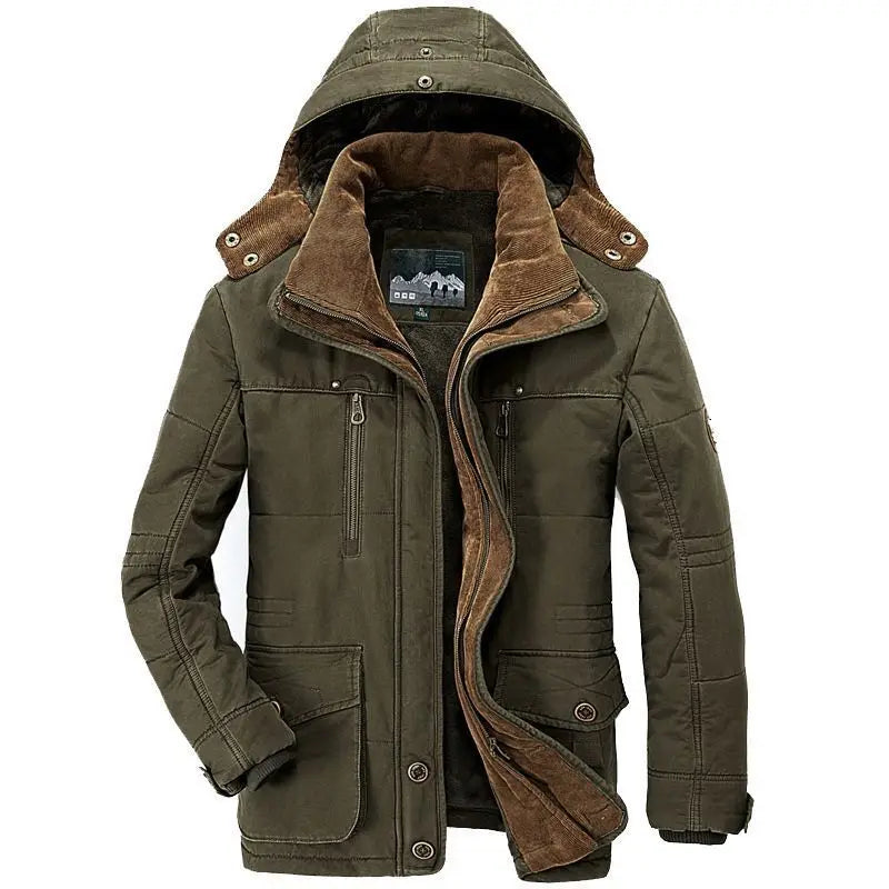 Windbreake Hooded Men’s Jacket Fleece Military