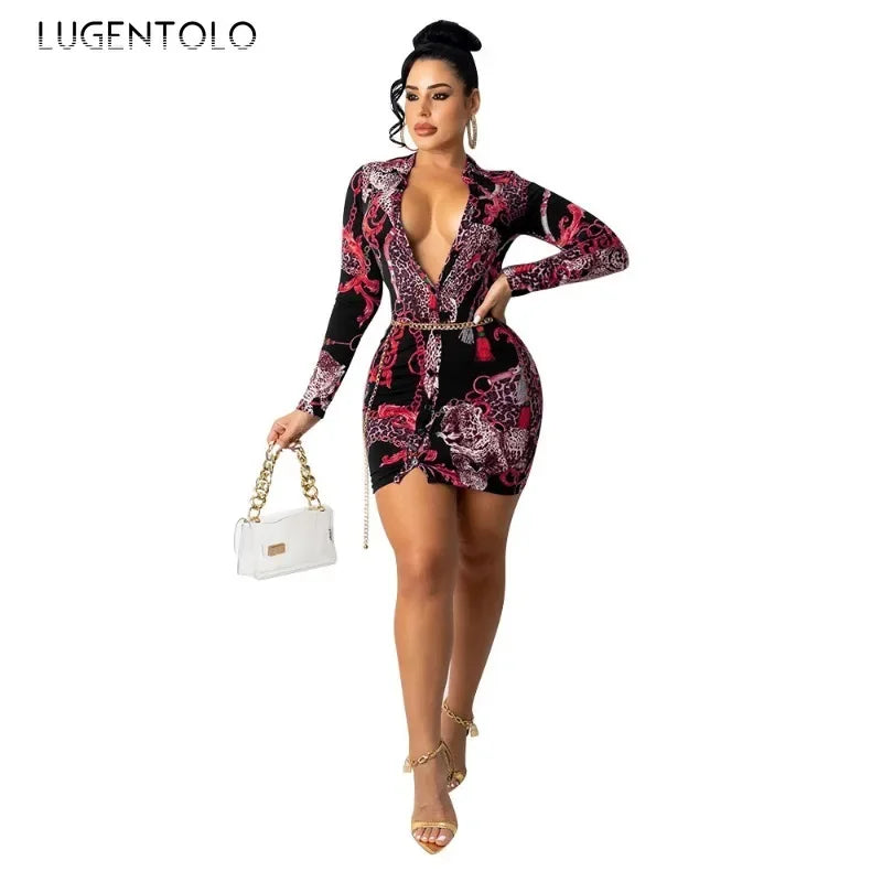 Women Mini Dress Fashion Print