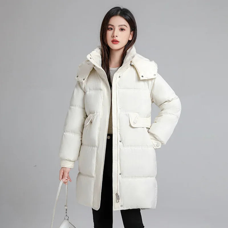 Mid-length Parkas Warm Thick Puffer Windproof