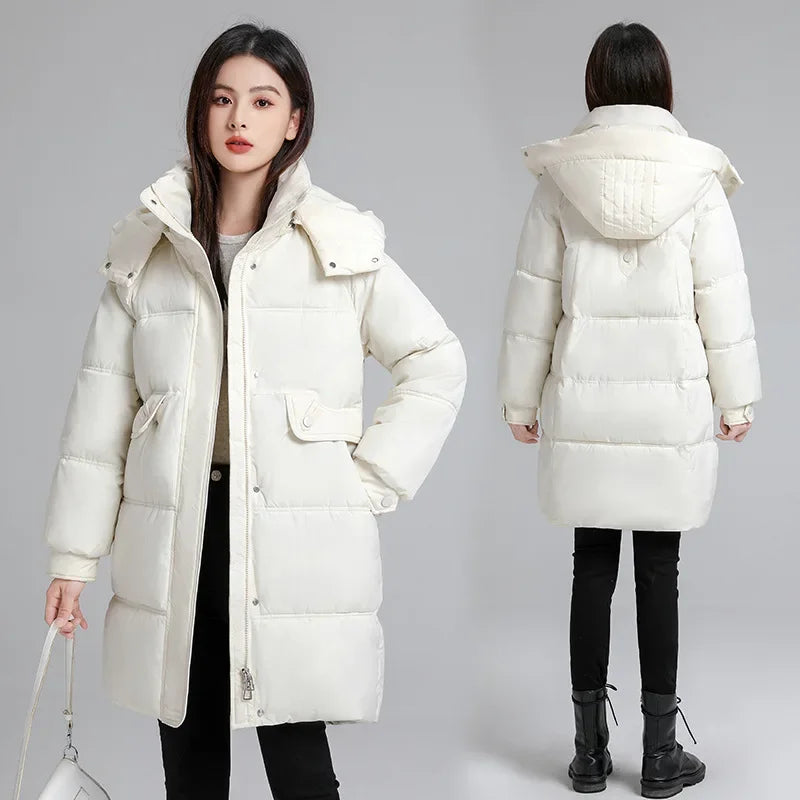 Mid-length Parkas Warm Thick Puffer Windproof