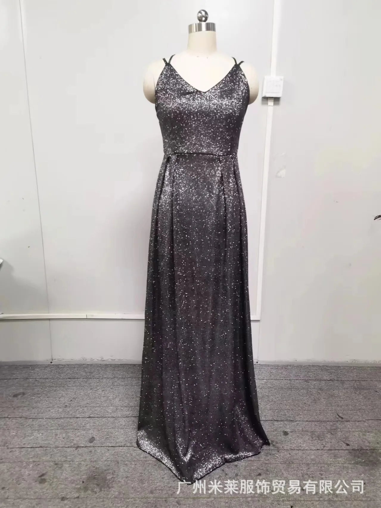 Strapless Long A- Line Slimming Evening Dress Glittering