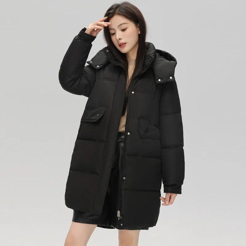 Mid-length Parkas Warm Thick Puffer Windproof