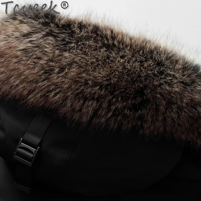 Tcyeek Real Rabbit Fur Coat Men