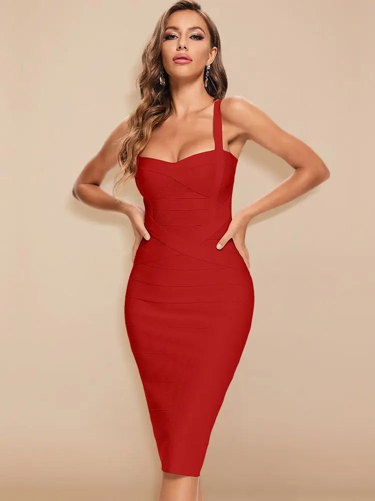 BEAUKEY Red Bandage Dress