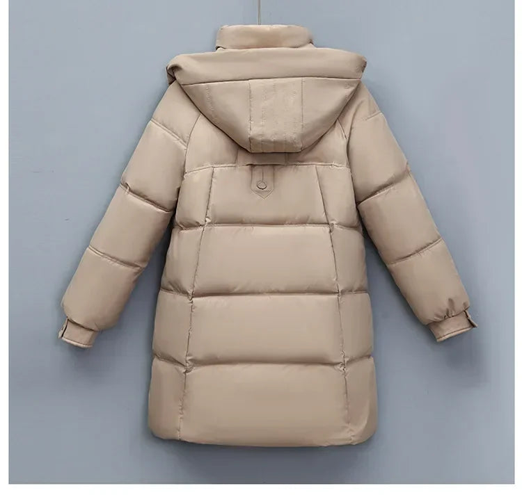 Waterproof Mid-Length Hooded Puffer Quilted Women Jacket