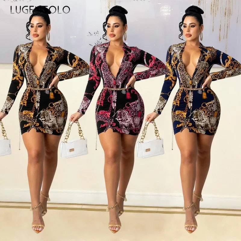 Women Mini Dress Fashion Print