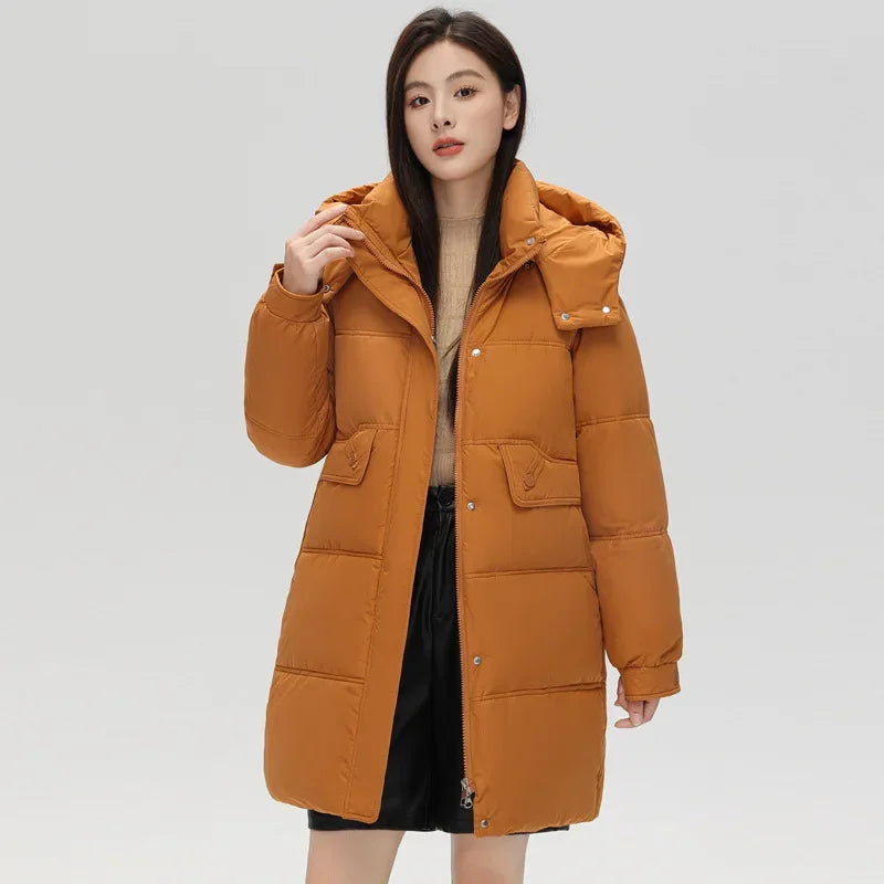 Mid-length Parkas Warm Thick Puffer Windproof