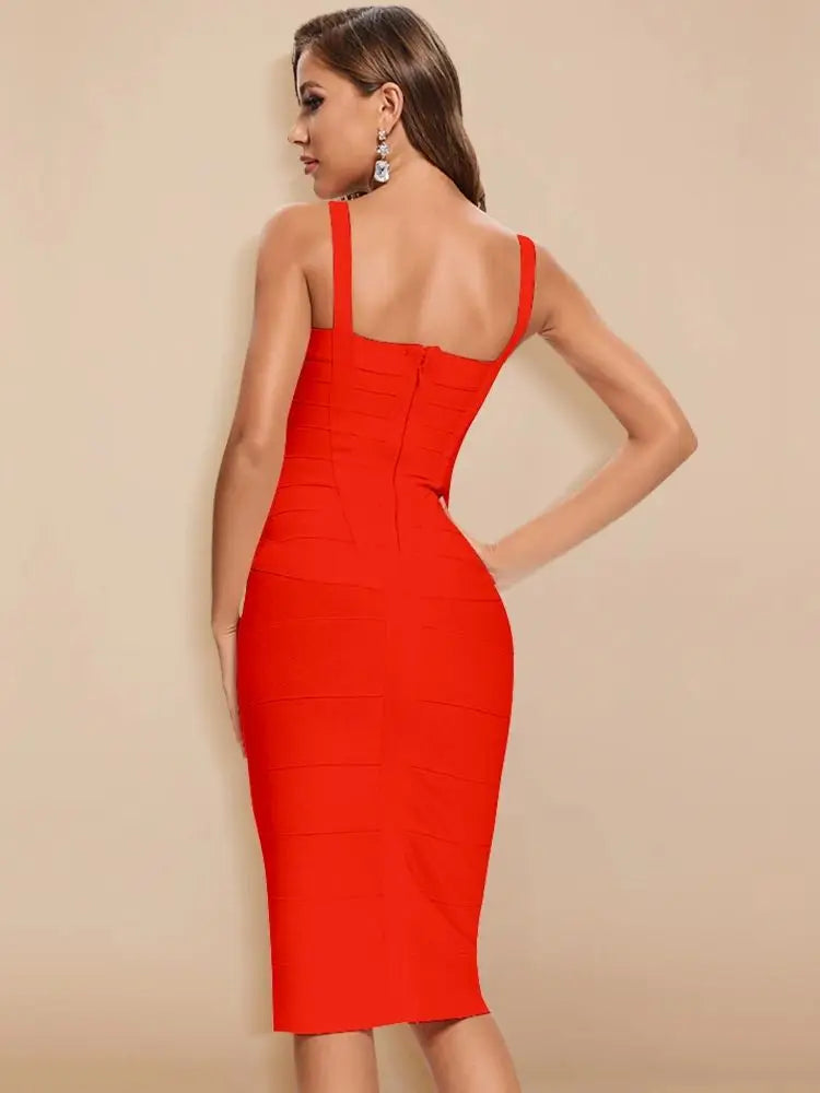 BEAUKEY Red Bandage Dress