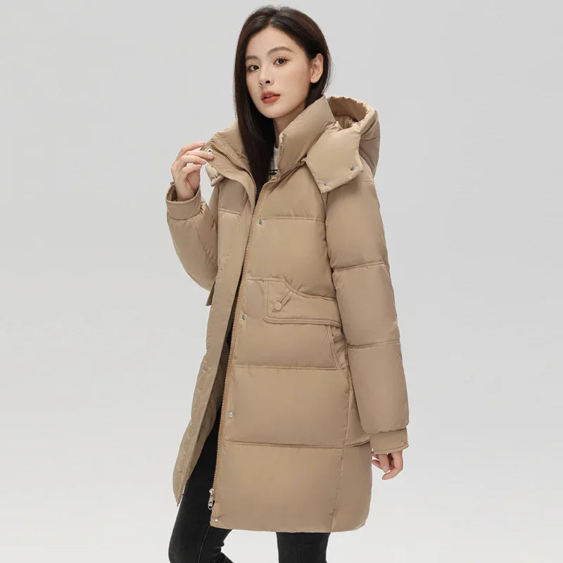 Mid-length Parkas Warm Thick Puffer Windproof