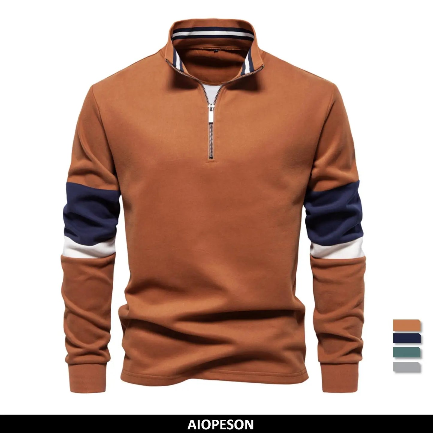 AIOPESON Mens Mock Neck Quarter Zip Sweatshirts