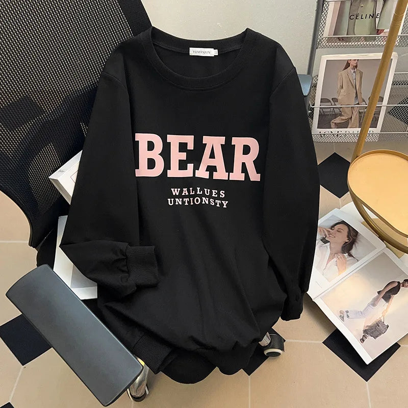 175Kg Plus Size Women Loose Sweatshirt