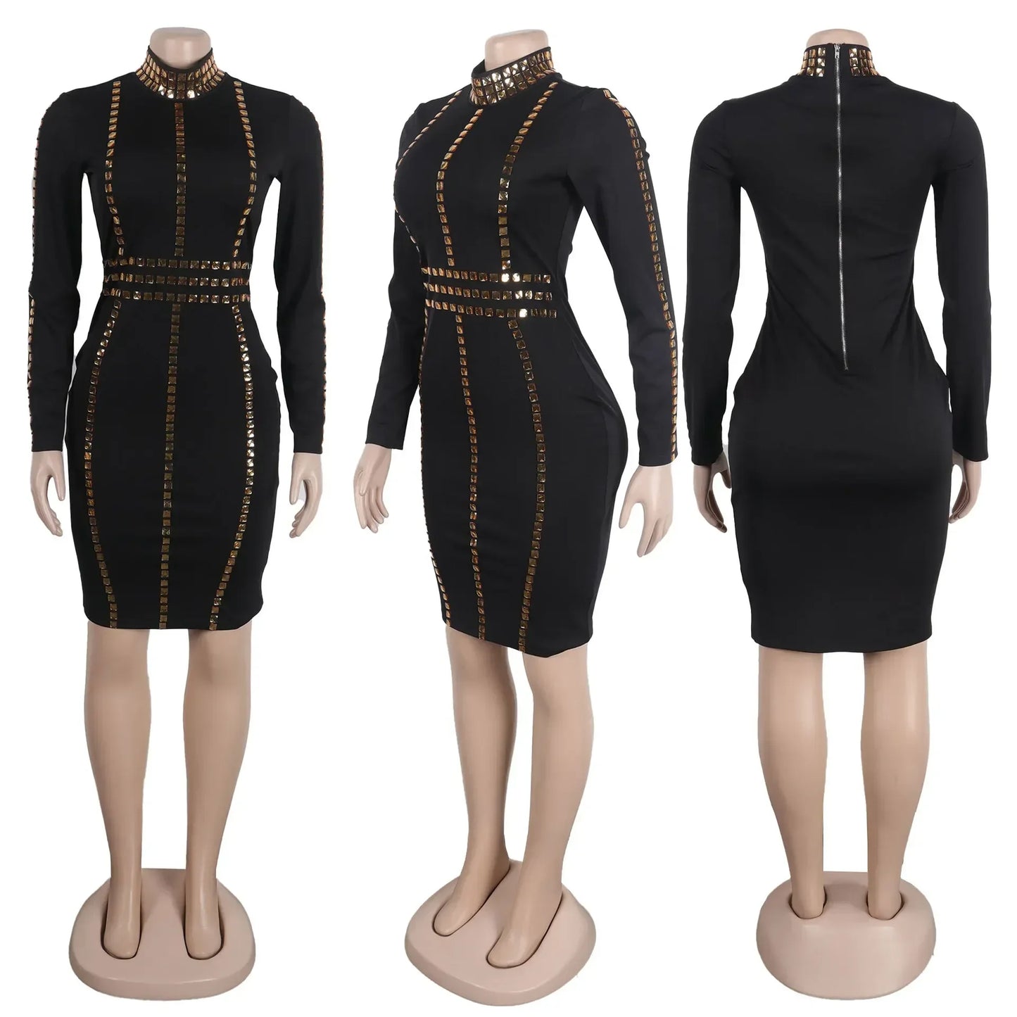 Women Slim Fit Rhinestone Dress