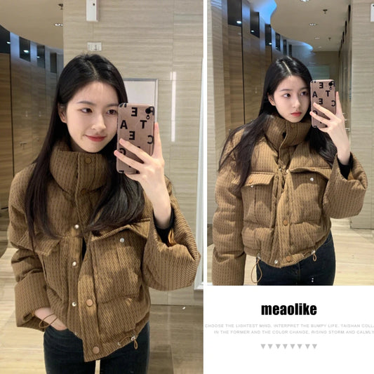 Warm Cotton Puffer Parkas Coat Women